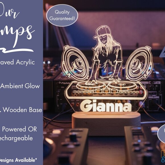 DJ Night Light – Personalized LED Lamp for Music Lovers - Picture 3 of 8